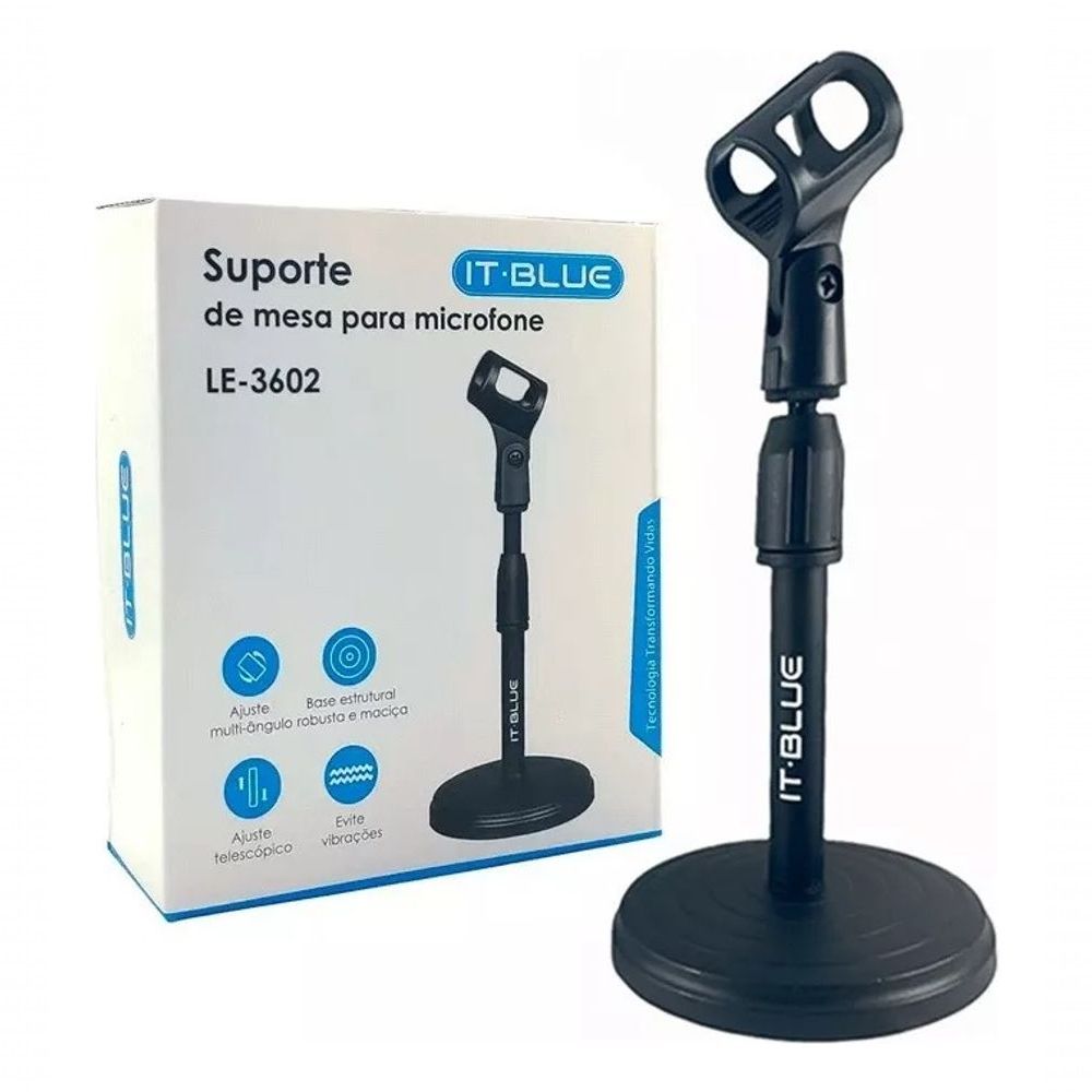 Suporte De Mesa Microfone Mini Pedestal Portátil Desmontável