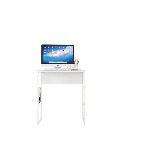 Encontraproduto.com.br - Mesa Escrivaninha Jogos Trabalho Fabrik 0.68 Quarto Escritório Madeira MDP Branco Fosco