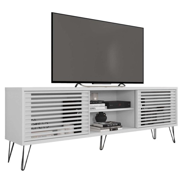 Rack Bancada Para Tv Até 72 Polegadas Branco Frizz Caemmun