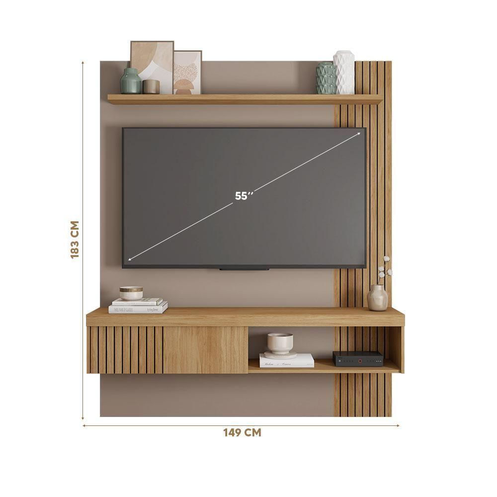Encontraproduto.com.br - Painel Para Tv Até 55 Polegadas Moon Marrom Caemmun