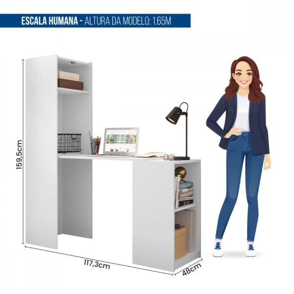 Encontraproduto.com.br - Armário Multiuso Com Mesa Auxiliar Mult Max Caemmun - Branco