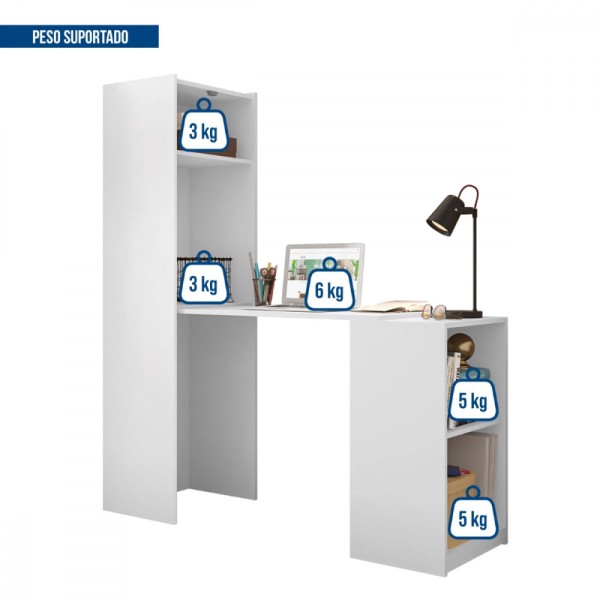 Encontraproduto.com.br - Armário Multiuso Com Mesa Auxiliar Mult Max Caemmun - Branco