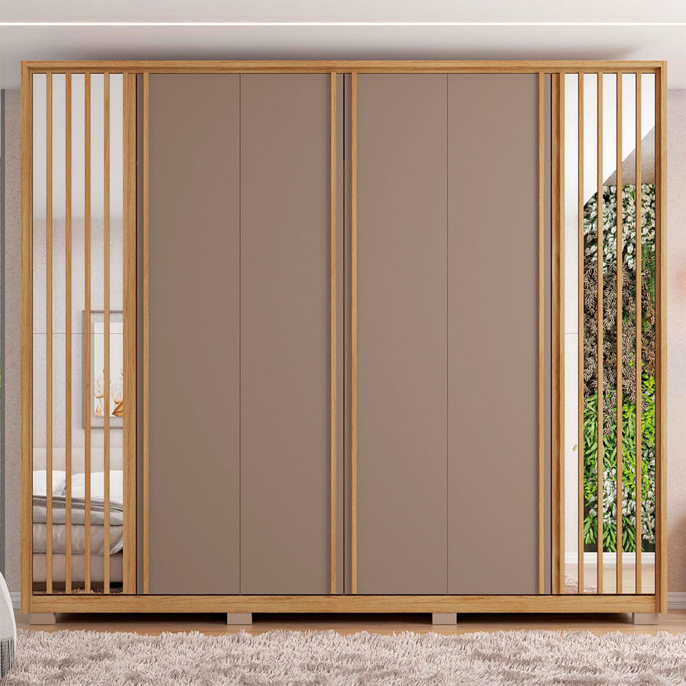 Encontraproduto.com.br - Guarda-roupa Casal Orfeus 6 Portas 4 Gavetas Com Espelho