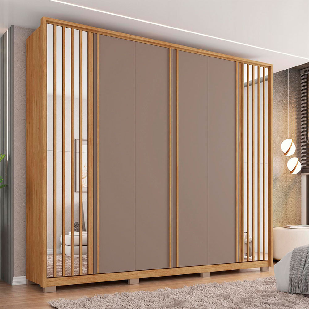 Encontraproduto.com.br - Guarda-roupa Casal Orfeus 6 Portas 4 Gavetas Com Espelho