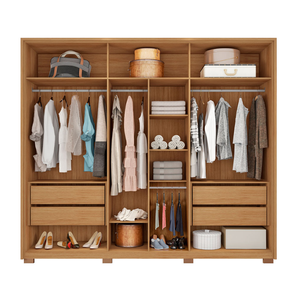 Encontraproduto.com.br - Guarda-roupa Casal Orfeus 6 Portas 4 Gavetas Com Espelho