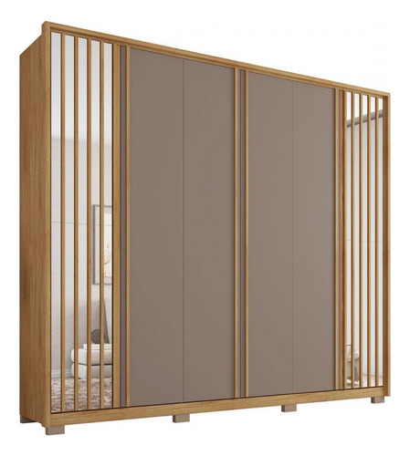 Guarda-roupa Casal Orfeus 6 Portas 4 Gavetas Com Espelho