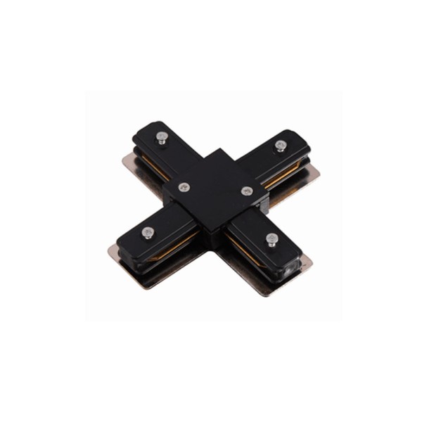 Conector em X para trilho eletrificado preto Quality