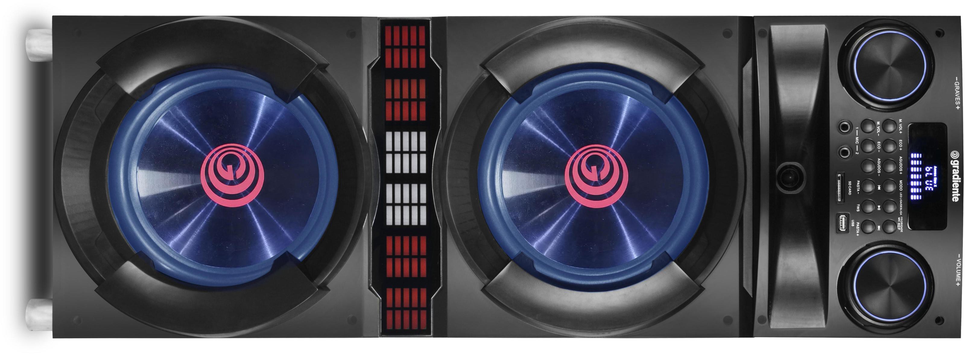 Encontraproduto.com.br - Caixa Amplificada Gradiente Power Party, 1300W RMS - GCA310