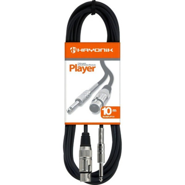 Encontraproduto.com.br - Cabo para Microfone XLR(F) X P10 10M Player Preto Hayonik