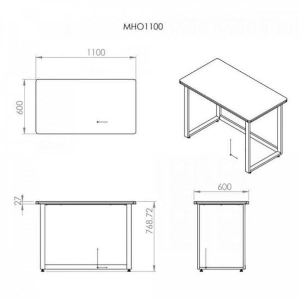 Encontraproduto.com.br - Mesa Office Hayonik Mho 1100 27mm Amêndola Rústica