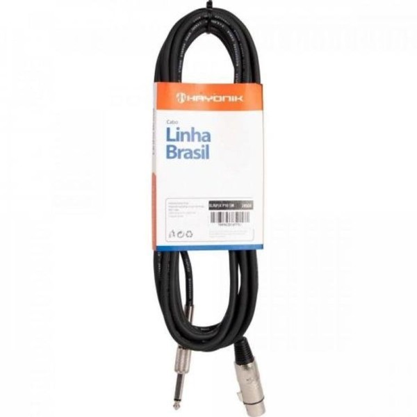 Encontraproduto.com.br - Cabo Para Microfone Linha Brasil Xlr(f) X P10 5m Preto Hayonik [f003]