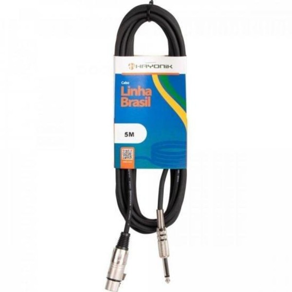 Encontraproduto.com.br - Cabo Para Microfone Linha Brasil Xlr(f) X P10 5m Preto Hayonik [f003]