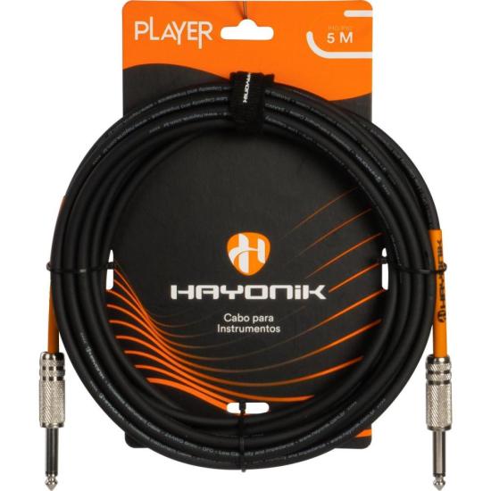 Cabo Para Instrumentos Player P10 x P10 5m Preto Hayonik