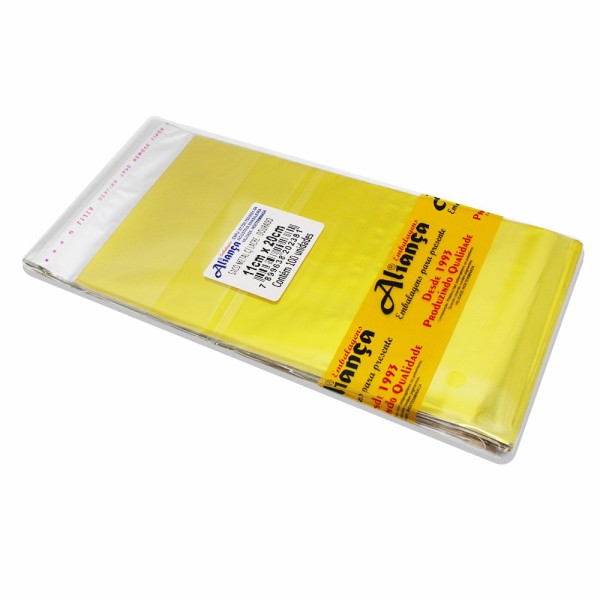 Encontraproduto.com.br - Saco Laminado para Presentes Aliança, 11x20 cm, Pacote com 100 unidades