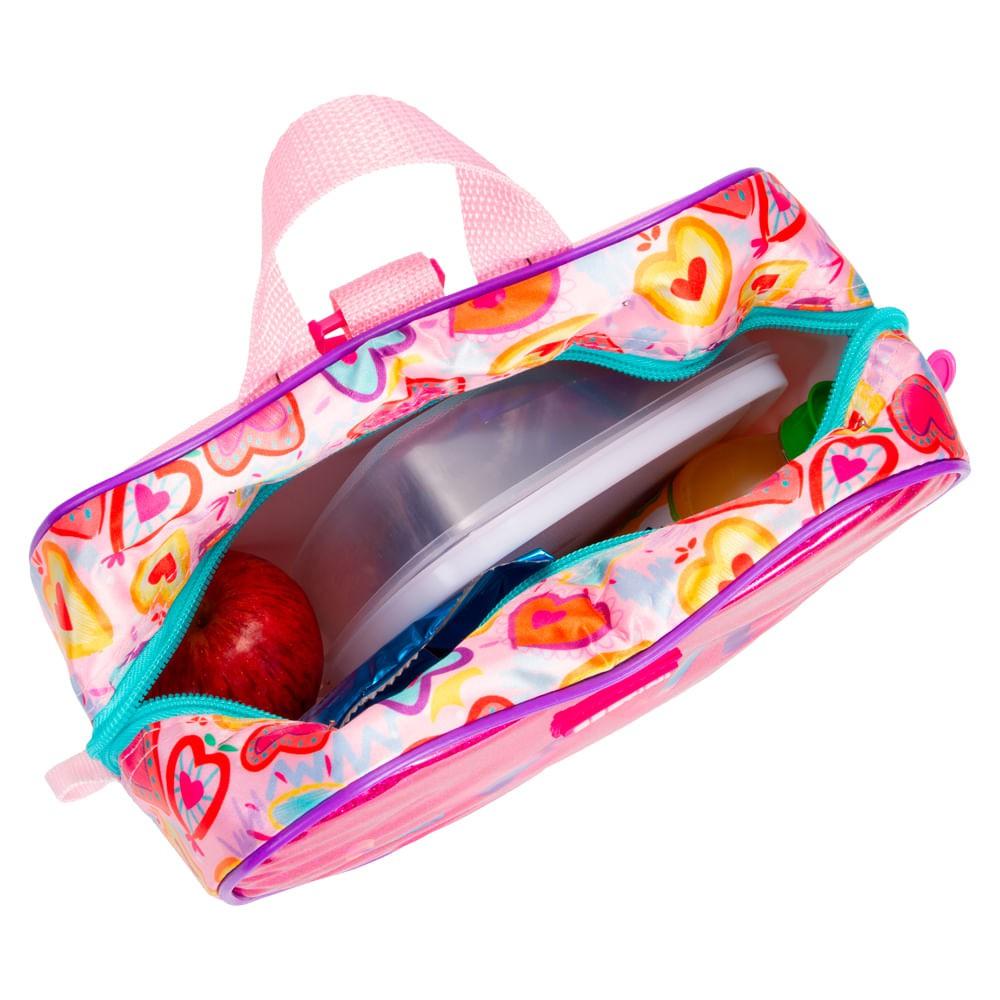 Encontraproduto.com.br - Lancheira Escolar Sestini Grande 2 Em 1 X Love Rosa