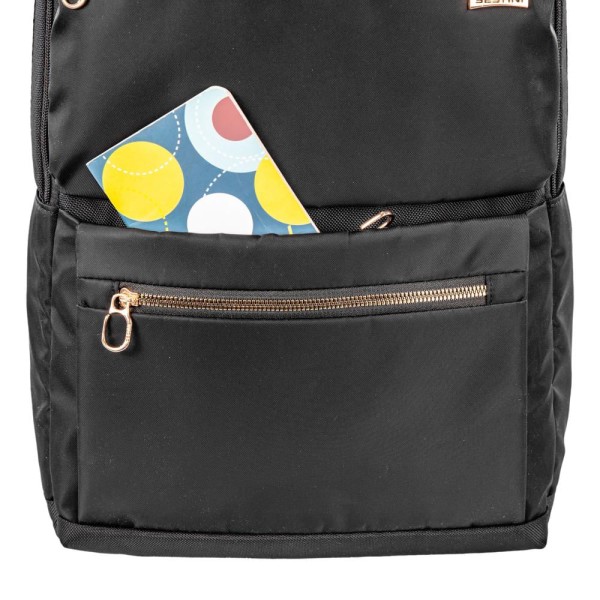 Encontraproduto.com.br - Mochila Grande 2 Compartimentos Notebook 15 Sestini Elegance - Preto