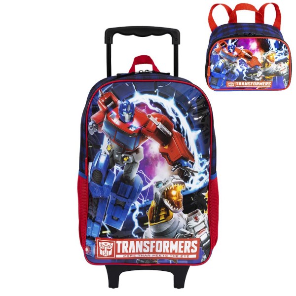 Kit Mochila Rodinha Lanheira Sestini Transformers Optimus