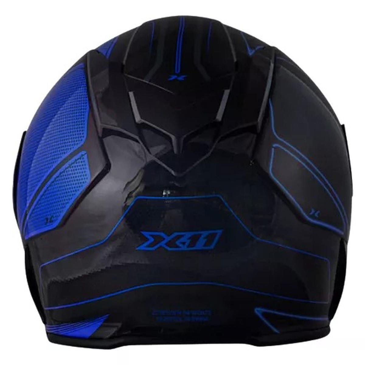 Encontraproduto.com.br - Capacete X11 Revo Pro Tronix Azul 62 (MP)