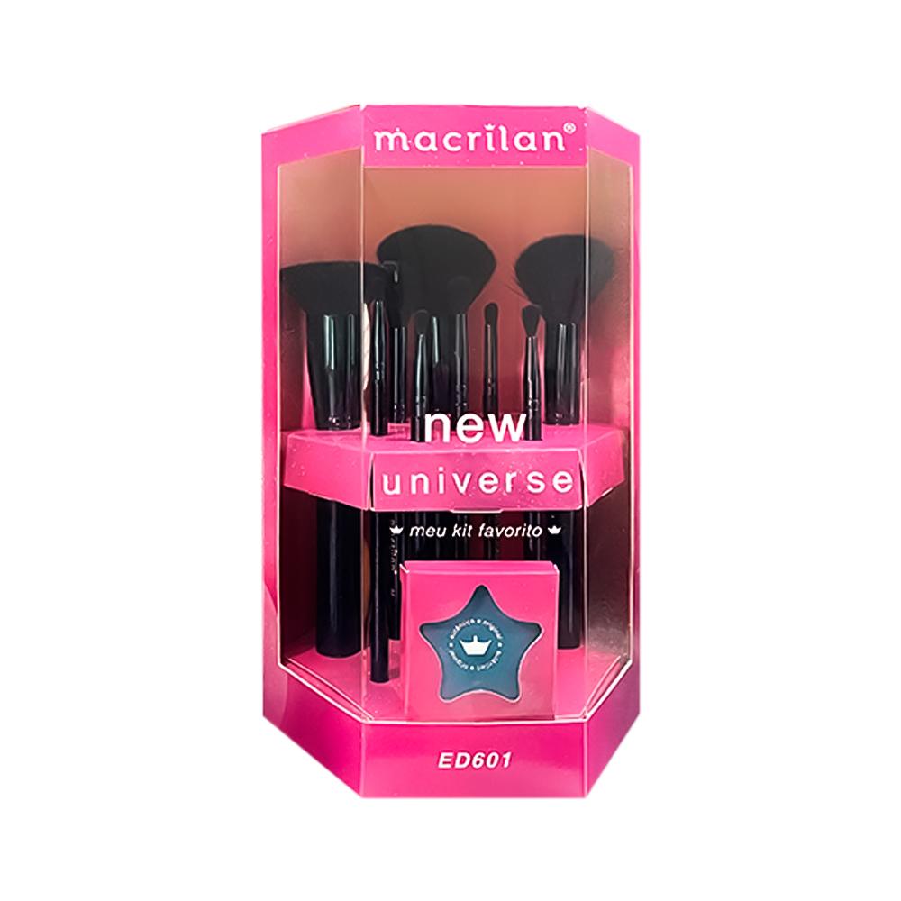Encontraproduto.com.br - Macrilan New Universe ED601 Kit com 9 Pincéis e 1 Esponja