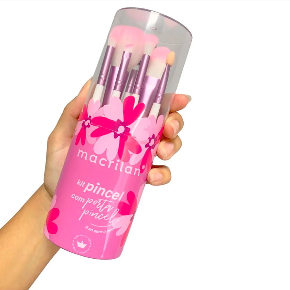 Encontraproduto.com.br - Macrilan Kit com 7 Pincéis para Maquiagem KP9-3R