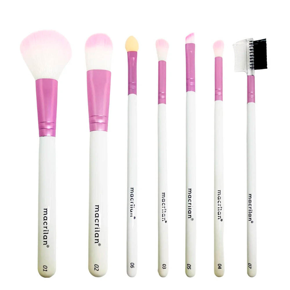 Encontraproduto.com.br - Macrilan Kit com 7 Pincéis para Maquiagem KP9-3R