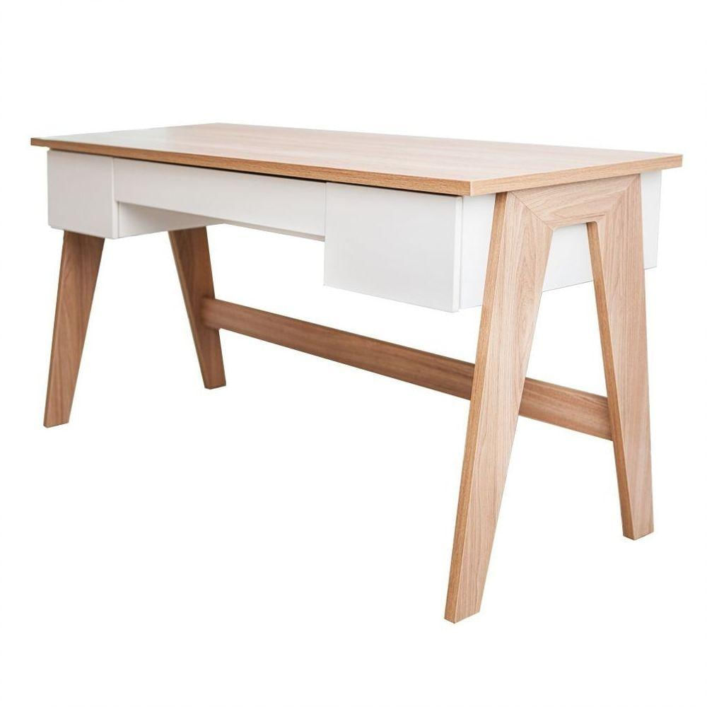 Mesa Para Computador Escrivaninha Trend 3 Gavetas Hanover/off White
