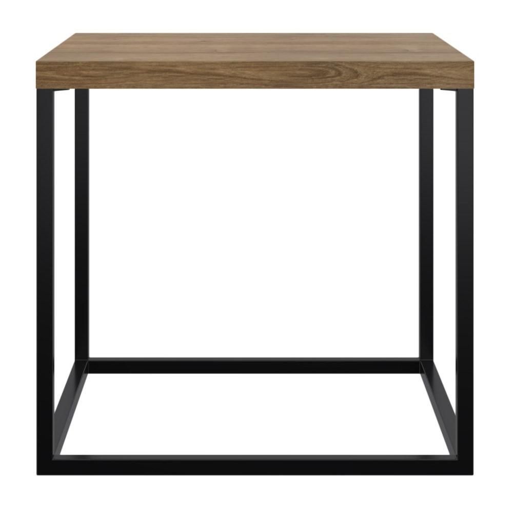 Encontraproduto.com.br - Mesa De Centro Para Sala Industrial Estrutura Em Metal 40 Cm Cor:vermont Com Preto Fosco Vermont Com Preto Fosco