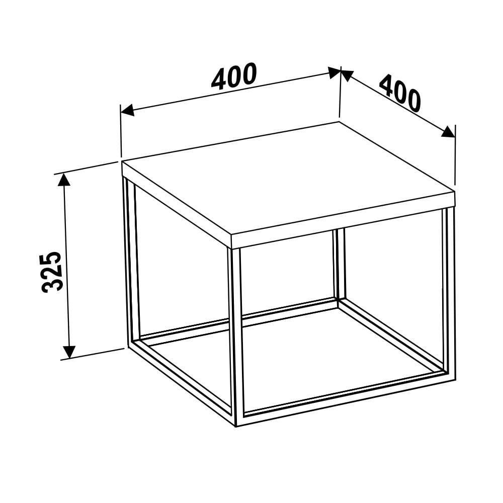Encontraproduto.com.br - Mesa De Centro Para Sala Industrial Estrutura Em Metal 40 Cm Cor:vermont Com Preto Fosco Vermont Com Preto Fosco