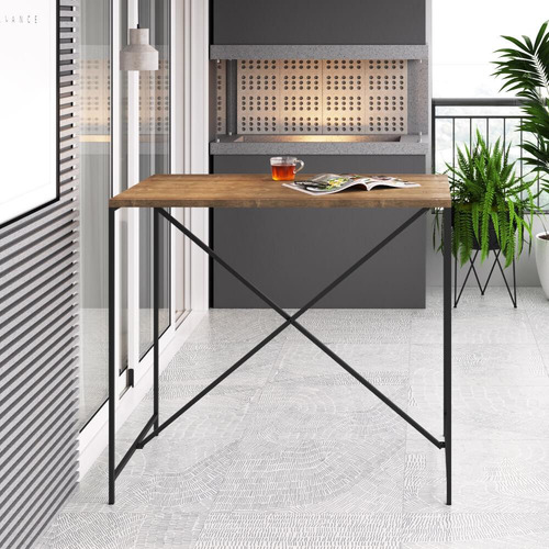 Mesa para Computador Escrivaninha Industrial Steel Preta