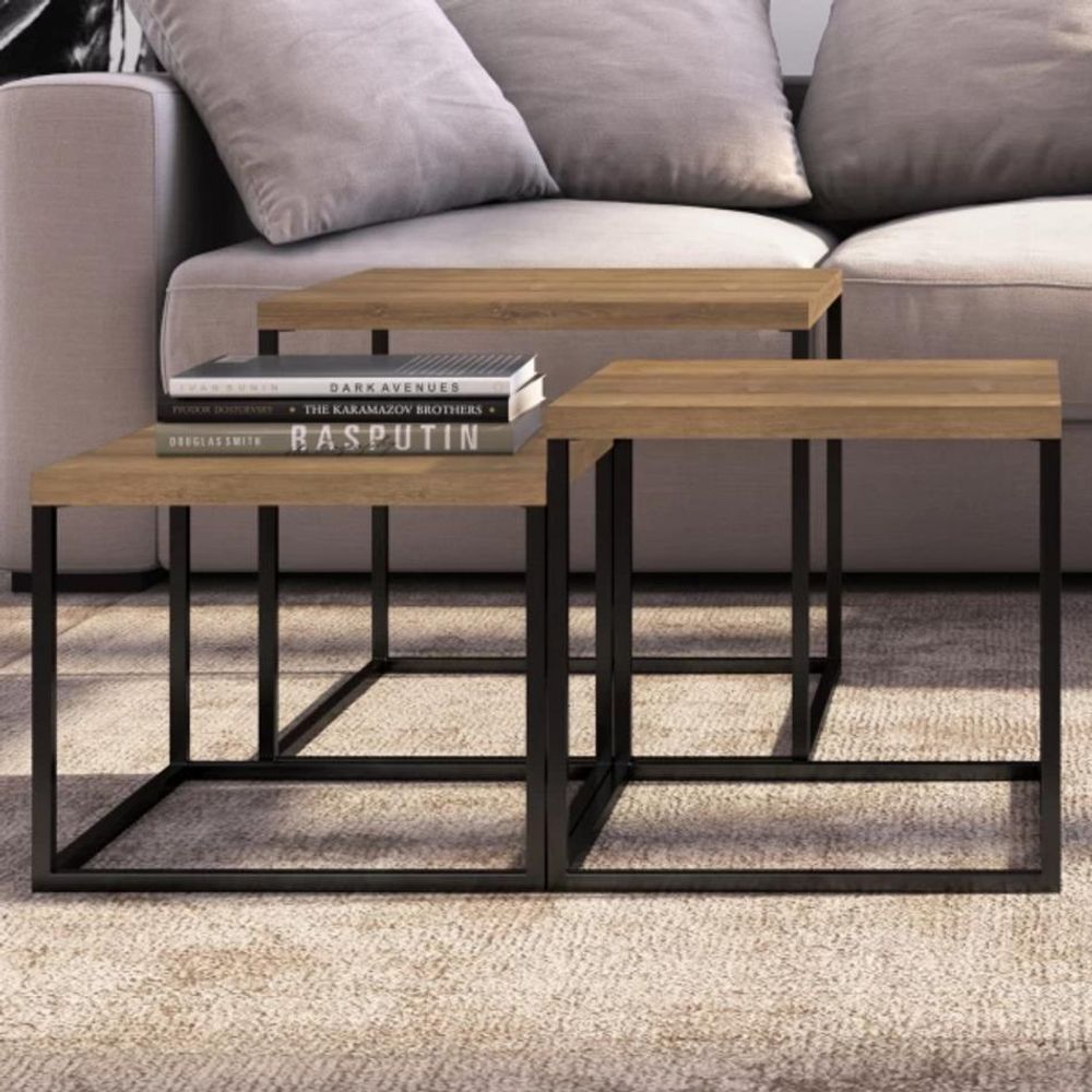 Conjunto 3 Mesas Quadrada Cube