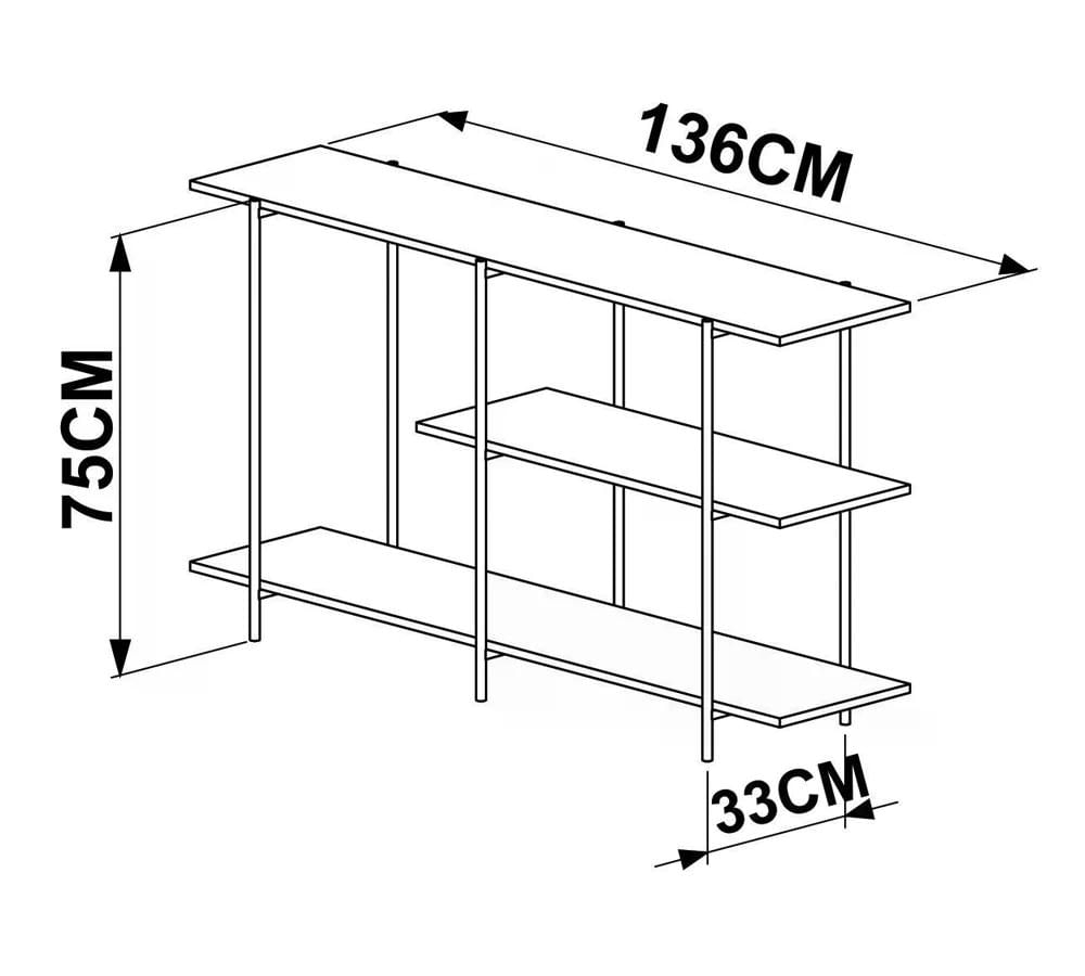 Encontraproduto.com.br - Aparador Para Sala de Jantar 27864 Linha Tube Artesano