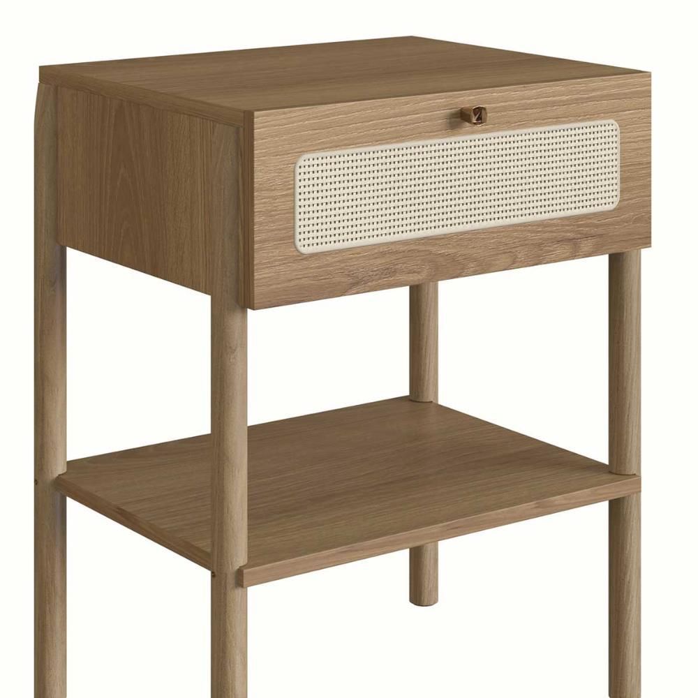 Encontraproduto.com.br - Mesa De Cabeceira Para Quarto Com Tela Sintética E Gaveta Cor:hanover Com Roble Hanover Com Roble