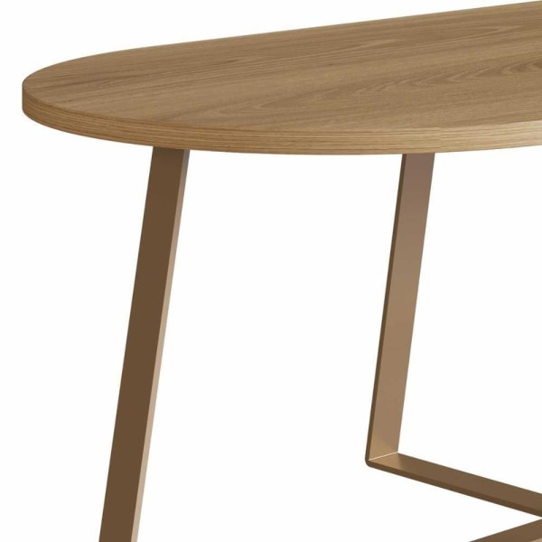 Encontraproduto.com.br - Mesa De Centro Retangular Artesano 90 Cm (largura) Em Mdp Bp Estrutura Metálica Em Aço Dourado