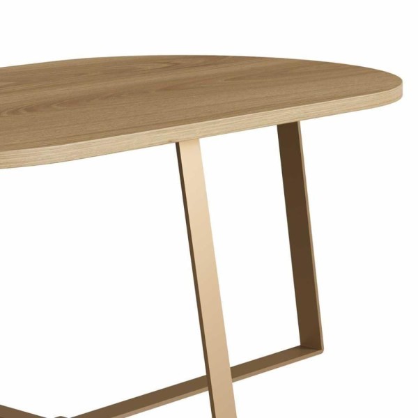 Encontraproduto.com.br - Mesa De Centro Retangular Artesano 90 Cm (largura) Em Mdp Bp Estrutura Metálica Em Aço Dourado