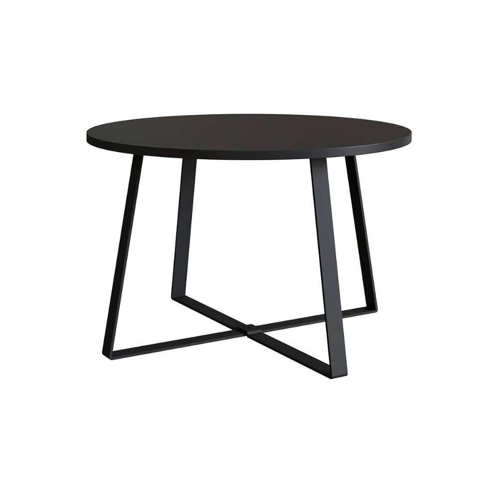 Mesa De Centro Para Sala Industrial Com Pés Em Aço 60 Cm Cor:preto Preto