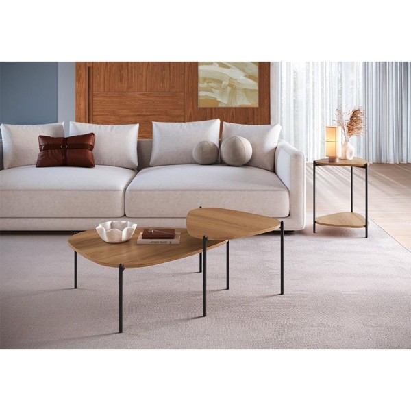 Encontraproduto.com.br - Mesa de Centro Complementos Orgânica Hanover e Preta 59 cm