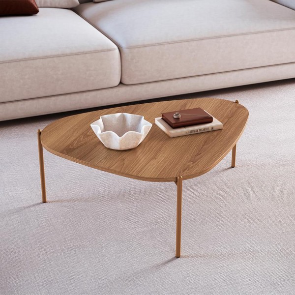 Encontraproduto.com.br - Mesa de Centro Complementos Orgânica Hanover e Dourada 77 cm