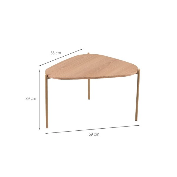 Encontraproduto.com.br - Mesa de Centro Complementos Orgânica Hanover e Dourada 59 cm