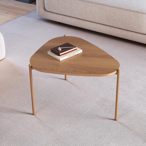 Encontraproduto.com.br - Mesa de Centro Complementos Orgânica Hanover e Dourada 59 cm