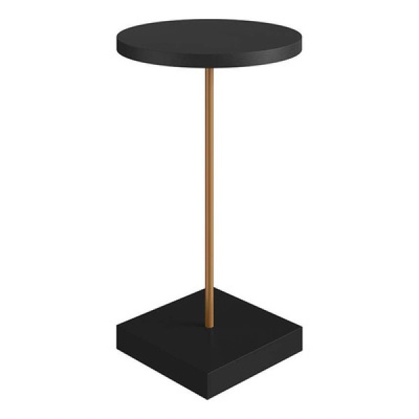Encontraproduto.com.br - Mesa de Centro Redonda Complementos Nero e Dourada 83 cm