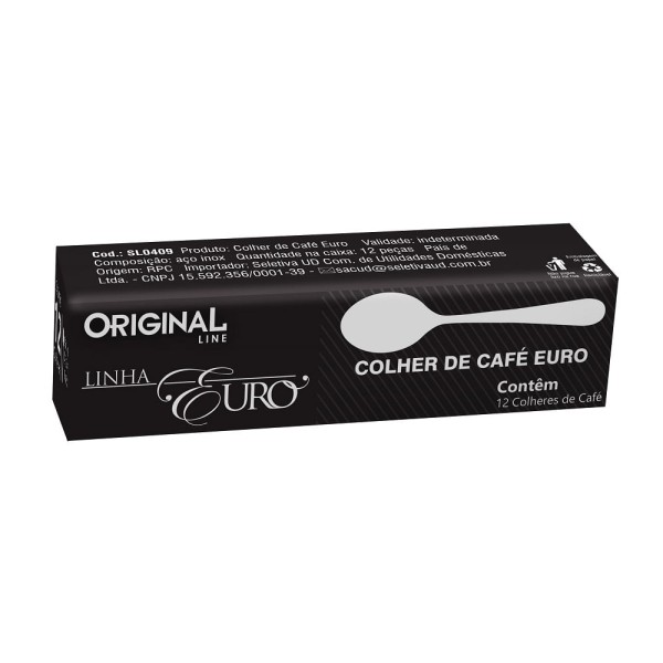 Encontraproduto.com.br - Colher de Café em Aço Inox Linha Euro SL0409 Cx/12