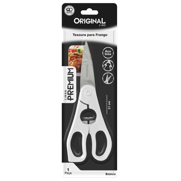 Encontraproduto.com.br - Tesoura P/ Frango 21cm em Aço Inox Original Line