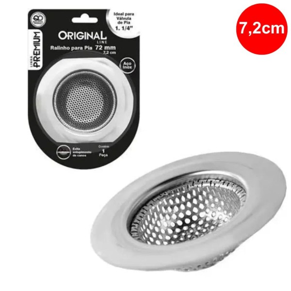 Encontraproduto.com.br - Ralinho (Ralo) Inox para Pia Médio 7,2cm(D) 1.1/4