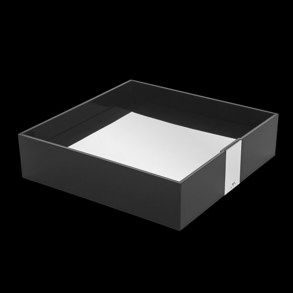 Bandeja Quadrada One Inox Polido/Preto Zen