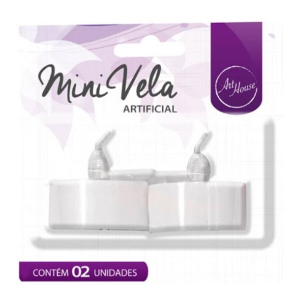 Encontraproduto.com.br - Enfeite Vela Artificial Branca 4,5cm c/2 - Zein