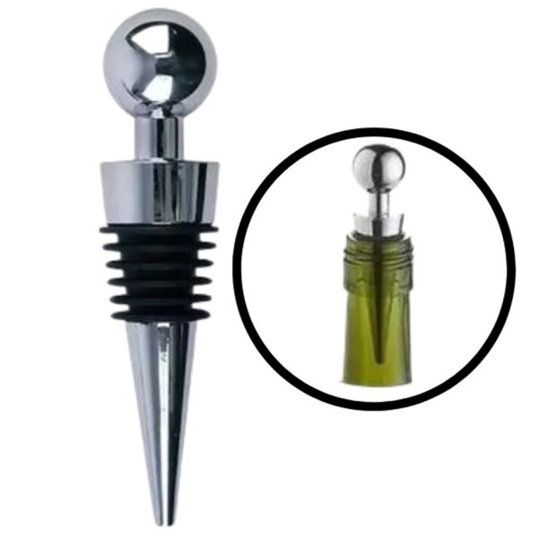 Encontraproduto.com.br - Kit Para Vinho Saca Rolha E Rolha Metálica