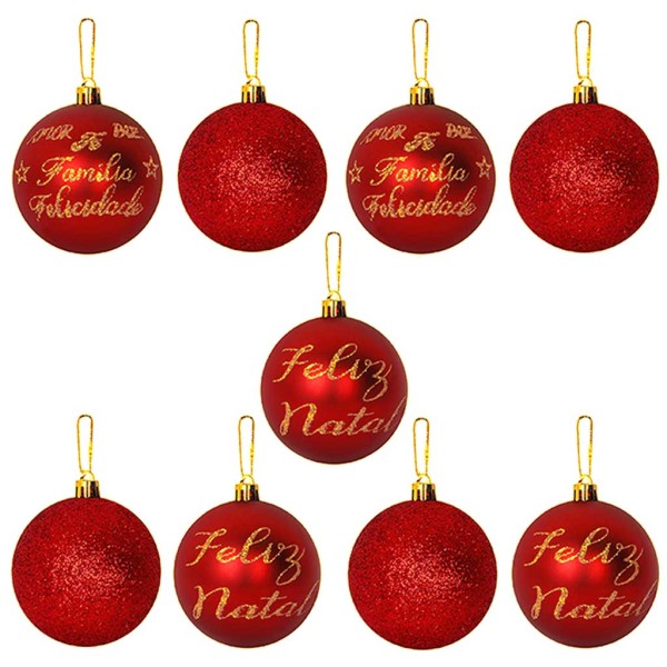 Encontraproduto.com.br - Bola de Natal Nº5 com Escrita c/9 - Art Christmas