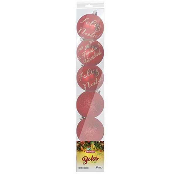 Encontraproduto.com.br - Bolas de Natal Nº6 com Escrita c/6 - Art Christmas