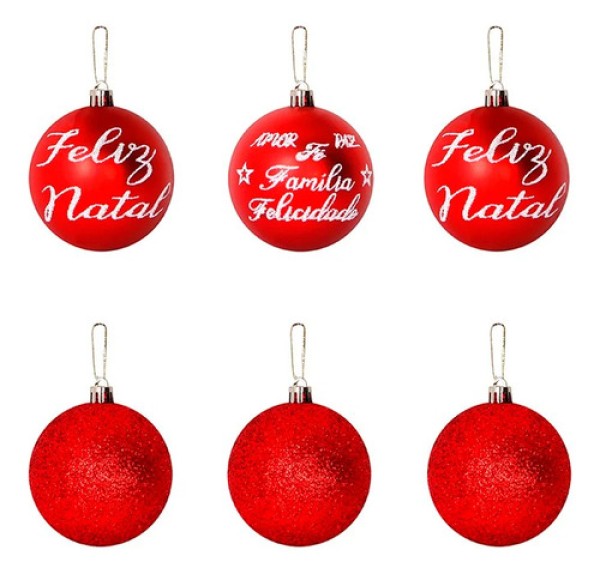 Bolas de Natal Nº6 com Escrita c/6 - Art Christmas