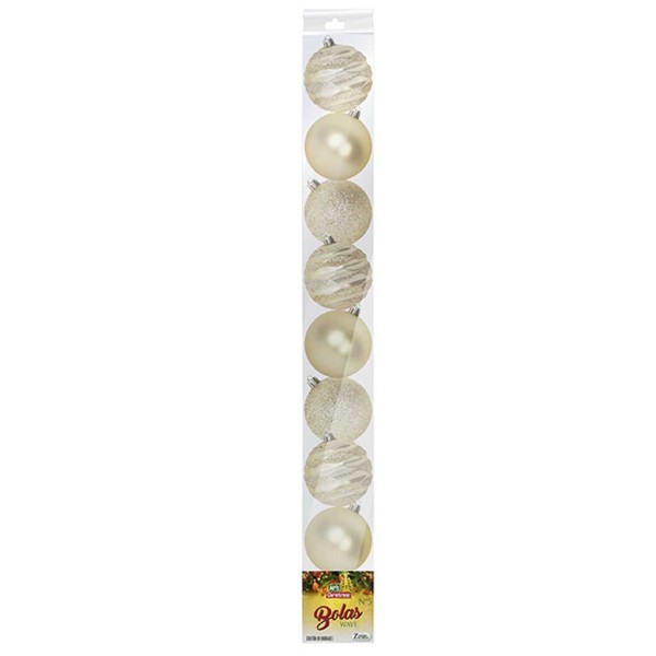 Encontraproduto.com.br - Bola de Natal Nº5 Wave Dourada c/9 - Art Christmas